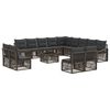 vidaXL Tuinbankenset 14 st Grijs poly rattan