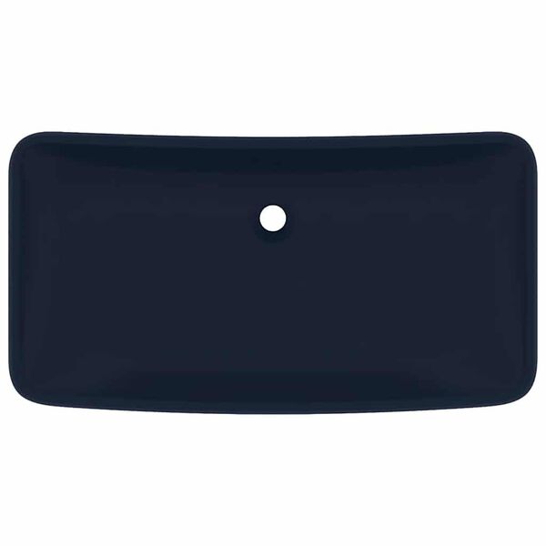 vidaXL Wastafel rechthoekig 71x38 cm keramiek mat donkerblauw