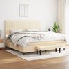 vidaXL Boxspring met matras stof cr&egrave;mekleurig 200x200 cm