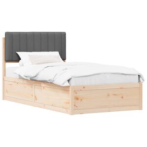 vidaXL Bedframe met Gevoerd Hoofdgedeelte Donkergrijs 100 x 200 cm