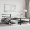 vidaXL Bedframe met hoofd- en voeteneinde&nbsp;metaal zwart 200x200 cm