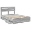 vidaXL Bedframe met lade Grijs Sonoma 140 x 200 cm Ingenieurshout