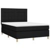 vidaXL Boxspring met matras en LED stof zwart 140x200 cm