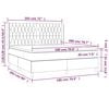vidaXL Boxspring met matras en LED fluweel lichtgrijs 180x200 cm