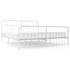 vidaXL Bedframe met hoofd- en voeteneinde metaal wit 193x203 cm