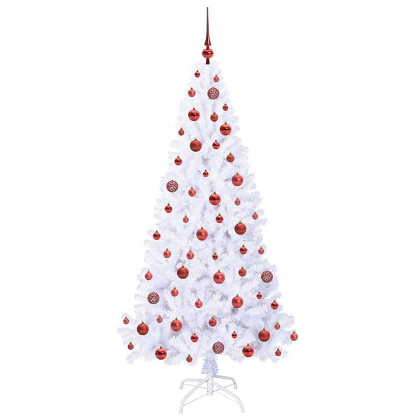 vidaXL Kunstkerstboom met 300 LED Wit 180 cm PVC en staal