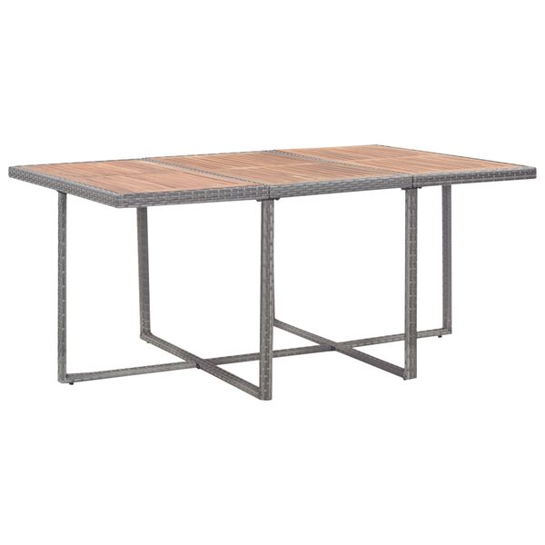 vidaXL 11-delige Tuinset poly rattan en acaciahout antraciet