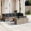 vidaXL 10-delige Loungeset met kussens poly rattan grijs