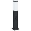 vidaXL Bolderarmatuur met stopcontact 50 cm Zwart IP44