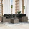 vidaXL 6-delige Loungeset met kussens poly rattan grijs