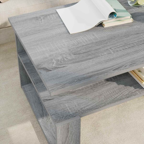 vidaXL Salontafel Grijs Sonoma 90 x 50 x 40 cm Bewerkt hout