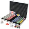 vidaXL Pokerset met 1000 laser chips aluminium