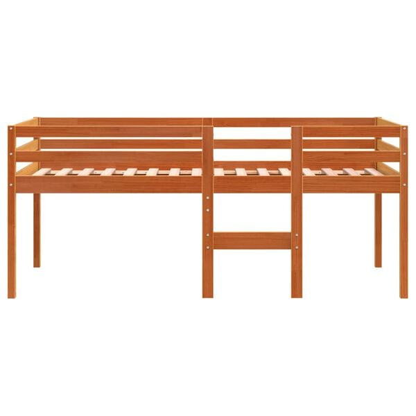 vidaXL Hoogslaper massief grenenhout wasbruin 80x200 cm