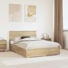 vidaXL Bedframe met hoofdeinde Sonoma Eiken 140 x 190 cm Bewerkt hout