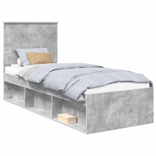 vidaXL Bedframe Concerte Grijs 75 x 190 cm Massief grenenhout