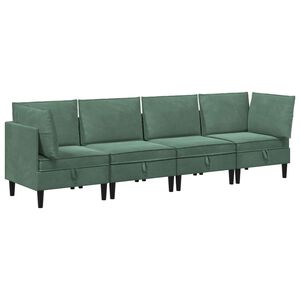 vidaXL Woonkamer Meubelset 4 st Zeegroen Fluweel