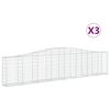 vidaXL Schanskorven 3 st gewelfd 400x30x80/100 cm ijzer