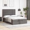 vidaXL Ottoman bed met matras en LED's 140x190cm kunstleer grijs