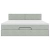 vidaXL Ottoman bed met matras en LED's 180x200cm fluweel lichtgrijs