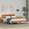 vidaXL Bedframe Wasbruin 140 x 190 cm Massief grenenhout
