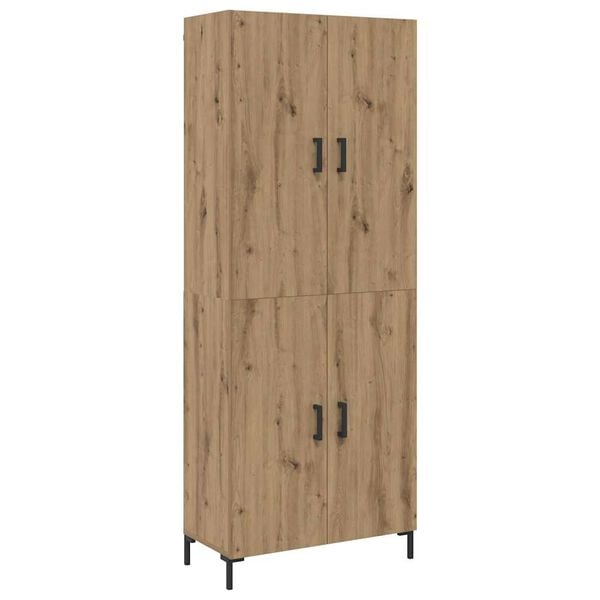 vidaXL Highboard artisanaal eikenkleurig 69,5 x 34 x 180 cm