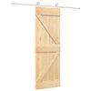 vidaXL Schuifdeur Natuurlijk en Wit 70 x 210 cm Massief Grenenhout