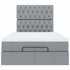 vidaXL Ottoman bed met matras en LED's 120x190 cm stof lichtgrijs
