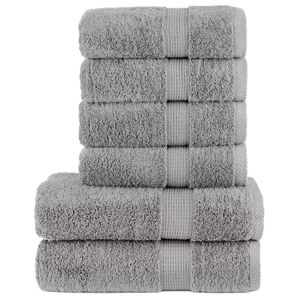 vidaXL 6-delige Handdoekenset SOLUND 600 g/m&sup2; grijs