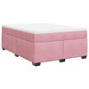 vidaXL Boxspring met matras fluweel roze 160x200 cm