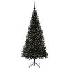 vidaXL Kerstboom met 300 LED met standaard Zwart 180 cm PVC