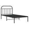 vidaXL Bedframe met hoofdbord metaal zwart 100x190 cm