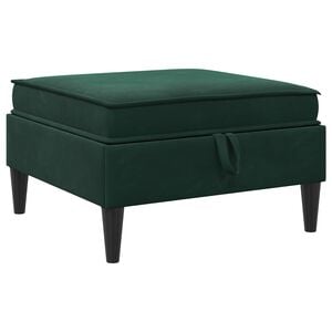 vidaXL Sofa Kruk met Opslag Donkergroen Fluweel