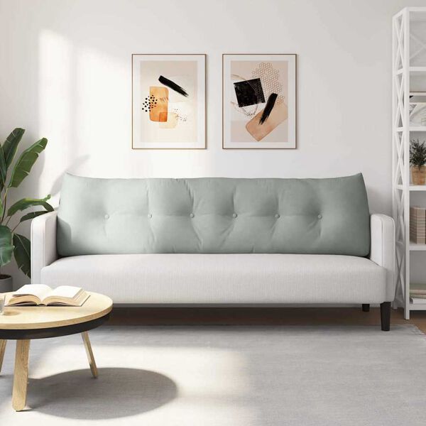 vidaXL Rugkussen Lichtgrijs 180 x 24 x 50 cm Fluweel