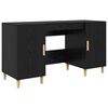 vidaXL Bureau met plank Zwart Eiken 140 x 50 x 75 cm Bewerkt hout