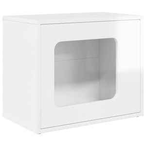 vidaXL Kattenhuis Glanzend Wit 51 x 30 x 42,5 cm Bewerkt hout