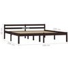 vidaXL Bedframe massief grenenhout donkerbruin 160x200 cm