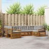vidaXL Sofa-Sets 6 pcs Natuurlijk en Lichtgrijs Massief Acaciahout
