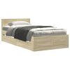 vidaXL Bedframe met hoofdeinde bewerkt hout sonoma eiken 90x190 cm