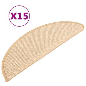 vidaXL Trapmatten 15 st 56x17x3 cm Crème Halfrond