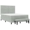 vidaXL Boxspring bed met matras Lichtgrijs 140 x 200 cm Fluweel