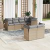 vidaXL 7-delige Loungeset met kussens poly rattan beige