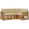 vidaXL Sofa-Sets met kussen 4 pcs Massief Acaciahout