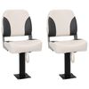 vidaXL Bootstoelen 2 st met poot 360&deg; draaibaar