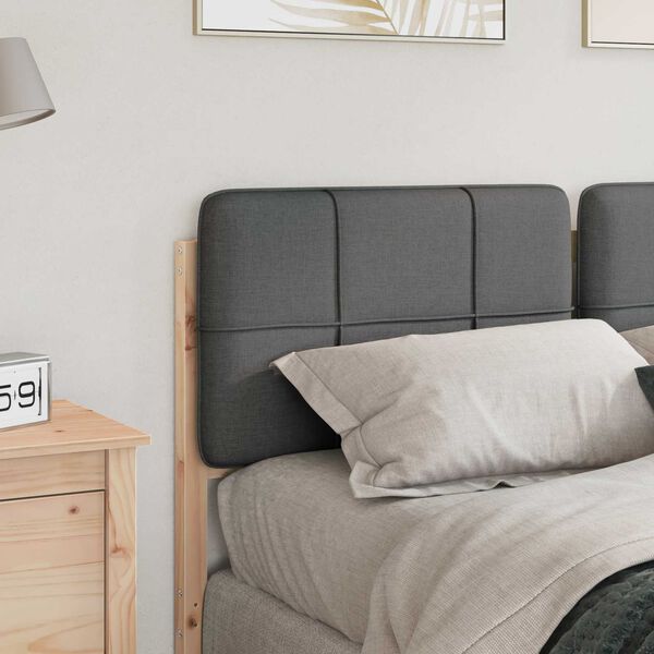 vidaXL Gestoffeerd hoofdbord Bruin en Licht Grijs 135 cm