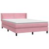 vidaXL Boxspring met matras fluweel roze 140x210 cm