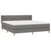 vidaXL Boxspring met matras stof donkergrijs 160x200 cm