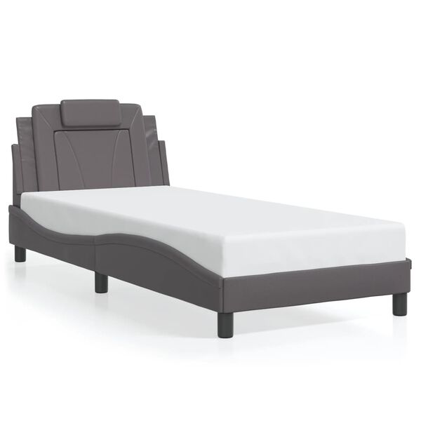vidaXL Bedframe "Viana" zonder matras kunstleer grijs 80x200 cm