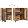 vidaXL Highboard met lade Oud Hout 69,5 x 34 x 180 cm Bewerkt hout