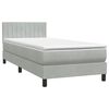 vidaXL Boxspring met matras en LED fluweel lichtgrijs 80x210 cm