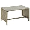 vidaXL 4-delige Loungeset met kussens poly rattan beige